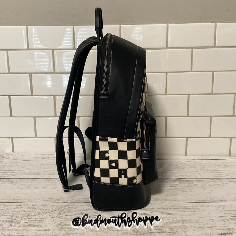 *NEW Coach West Backpack with Black and White Checkerboard Print - Picture 7 of 14